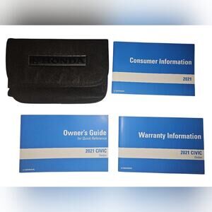 Owner's Manual Set with Black Case Honda Civic 2021